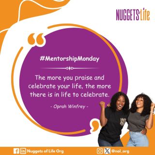 #MentorshipMonday

Embrace the art of self-appreciation: the more you celebrate your life, the richer it becomes. Wishing you a great week! 🎉

#NuggetsOfLife #MentorshipProgram #Gratitude